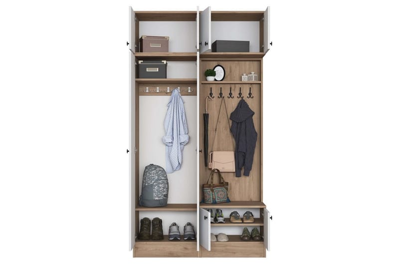 Quorra Hallmöbelset - Valnöt/Vit - Möbler - Hall & entré - Möbelset för hall & entré