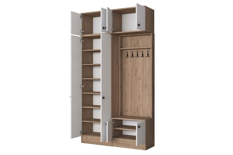 Quorra Hallmöbelset - Valnöt/Vit - Möbler - Hall & entré - Möbelset för hall & entré