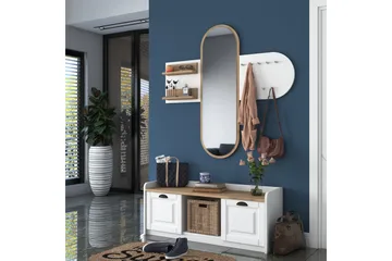 Ronnric Hallmöbelset Vit/Brun - Hanah Home - Möbler - Hall & entré - Möbelset för hall & entré
