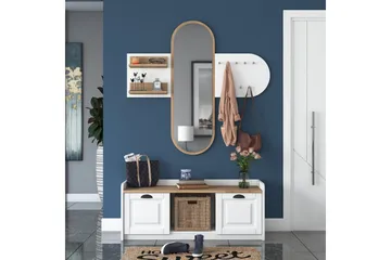 Ronnric Hallmöbelset Vit/Brun - Hanah Home - Möbler - Hall & entré - Möbelset för hall & entré