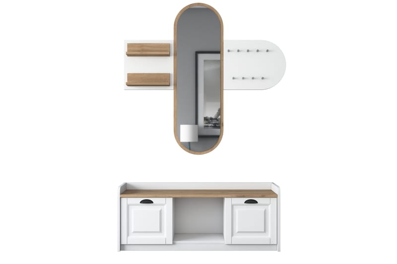 Ronnric Hallmöbelset Vit/Brun, Hanah Home