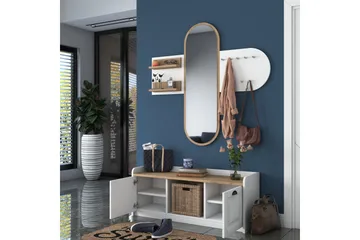 Ronnric Hallmöbelset Vit/Brun - Hanah Home - Möbler - Hall & entré - Möbelset för hall & entré