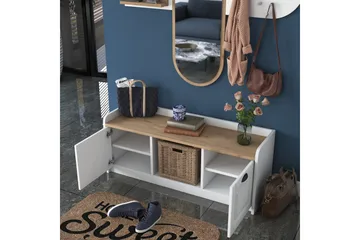 Ronnric Hallmöbelset Vit/Brun - Hanah Home - Möbler - Hall & entré - Möbelset för hall & entré