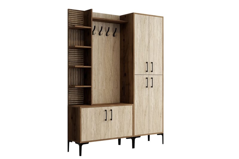 Schmida Hallmöbelset, Valnöt/Beige