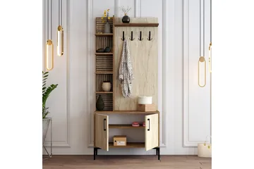Schmida Hallmöbelset - Valnöt/Beige - Möbler - Hall & entré - Möbelset för hall & entré