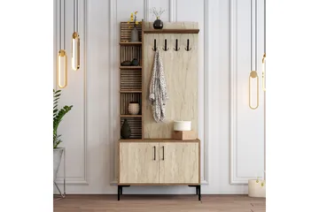 Schmida Hallmöbelset - Valnöt/Beige - Möbler - Hall & entré - Möbelset för hall & entré