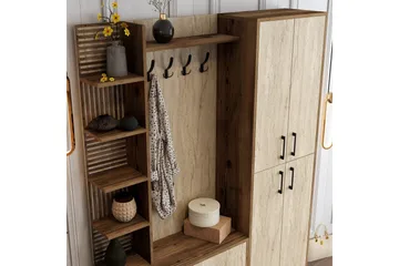 Schmida Hallmöbelset - Valnöt/Beige - Möbler - Hall & entré - Möbelset för hall & entré