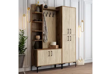 Schmida Hallmöbelset - Valnöt/Beige - Möbler - Hall & entré - Möbelset för hall & entré