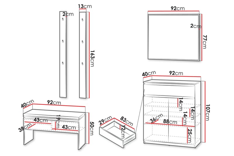 Simply Hallmöbelset - Grå - Möbler - Hall & entré - Möbelset för hall & entré