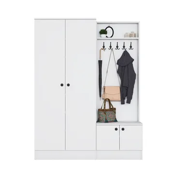 Tavren Hallställ 139,6x182,8x37,5 cm - Vit - Möbler - Hall & entré - Möbelset för hall & entré