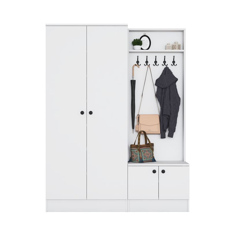 Tavren Hallställ 139,6x182,8x37,5 cm - Vit - Möbler - Hall & entré - Möbelset för hall & entré