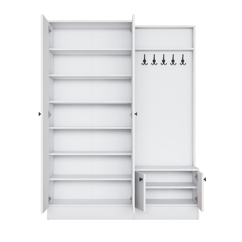 Tavren Hallställ 139,6x182,8x37,5 cm - Vit - Möbler - Hall & entré - Möbelset för hall & entré