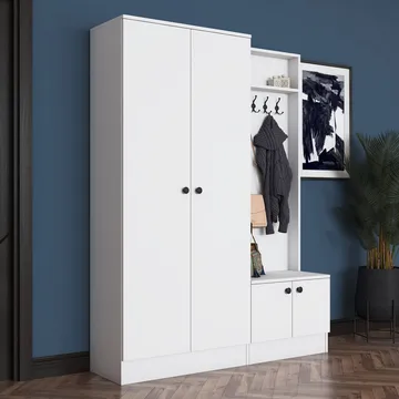 Tavren Hallställ 139,6x182,8x37,5 cm - Vit - Möbler - Hall & entré - Möbelset för hall & entré