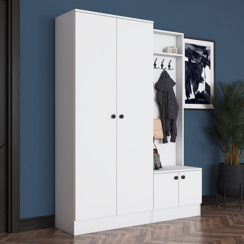 Tavren Hallställ 139,6x182,8x37,5 cm - Vit - Möbler - Hall & entré - Möbelset för hall & entré