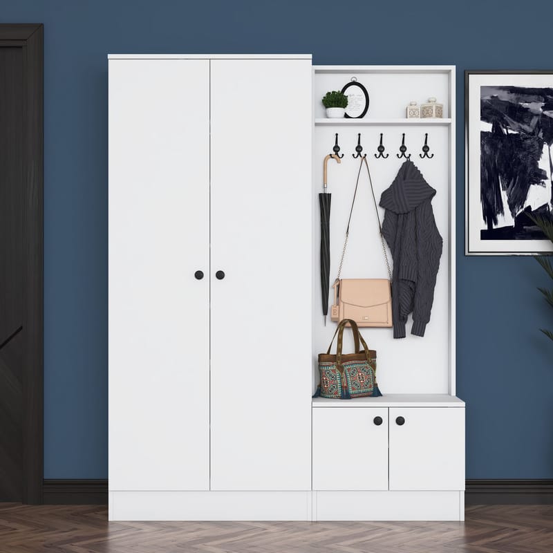 Tavren Hallställ 139,6x182,8x37,5 cm - Vit - Möbler - Hall & entré - Möbelset för hall & entré