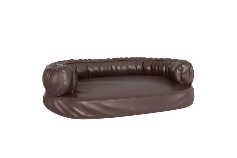 Ergonomisk hundbädd brun 88x65 cm konstläder - Brun - Möbler - Husdjursmöbler - Hundmöbler - Hundbädd & hundsäng