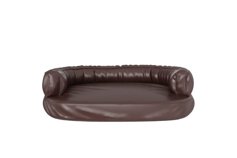 Ergonomisk hundbädd brun 88x65 cm konstläder - Brun - Möbler - Husdjursmöbler - Hundmöbler - Hundbädd & hundsäng