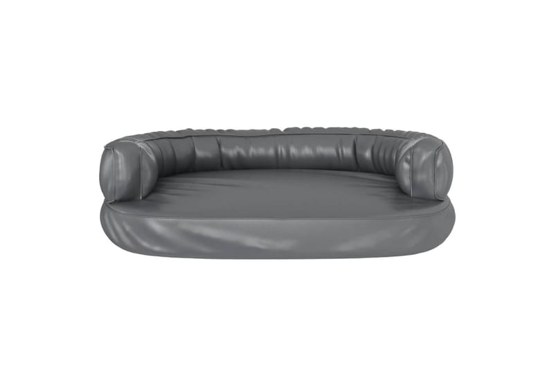 Ergonomisk hundbädd grå 75x53 cm konstläder - Grå - Möbler - Husdjursmöbler - Hundmöbler - Hundbädd & hundsäng