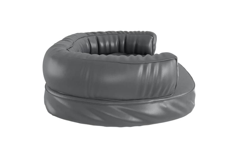 Ergonomisk hundbädd grå 88x65 cm konstläder - Grå - Möbler - Husdjursmöbler - Hundmöbler - Hundbädd & hundsäng