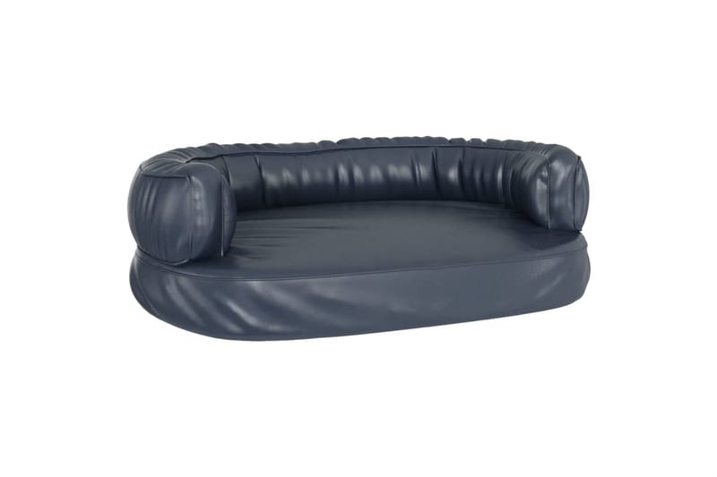 Ergonomisk hundbädd mörkblå 60x42 cm konstläder - Blå - Möbler - Husdjursmöbler - Hundmöbler - Hundbädd & hundsäng