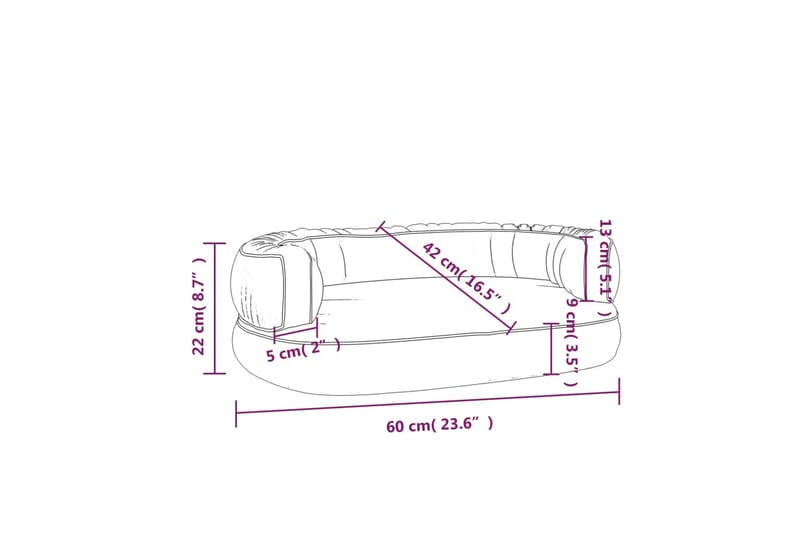 Ergonomisk hundbädd mörkblå 60x42 cm konstläder - Blå - Möbler - Husdjursmöbler - Hundmöbler - Hundbädd & hundsäng