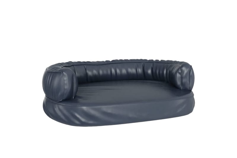 Ergonomisk hundbädd mörkblå 75x53 cm konstläder - Blå - Möbler - Husdjursmöbler - Hundmöbler - Hundbädd & hundsäng