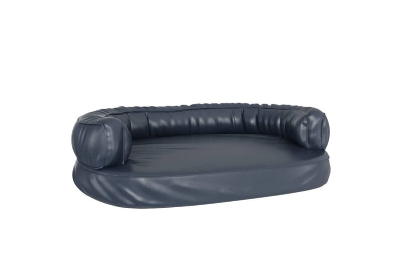 Ergonomisk hundbädd mörkblå 88x65 cm konstläder - Blå - Möbler - Husdjursmöbler - Hundmöbler - Hundbädd & hundsäng