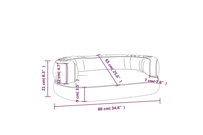Ergonomisk hundbädd mörkblå 88x65 cm konstläder - Blå - Möbler - Husdjursmöbler - Hundmöbler - Hundbädd & hundsäng