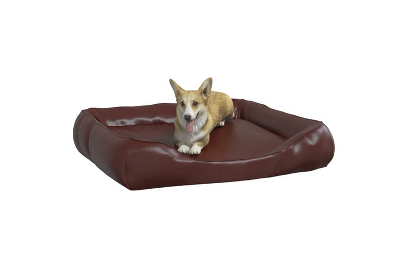 Hundbädd brun 105x80x25 cm konstläder - Brun - Möbler - Husdjursmöbler - Hundmöbler - Hundbädd & hundsäng