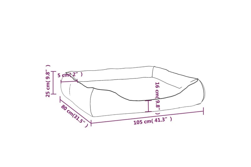 Hundbädd brun 105x80x25 cm konstläder - Brun - Möbler - Husdjursmöbler - Hundmöbler - Hundbädd & hundsäng