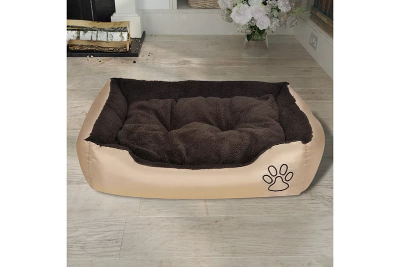 Hundbädd med vadderad dyna storlek M - Brun/Beige - Möbler - Husdjursmöbler - Hundmöbler - Hundbädd & hundsäng