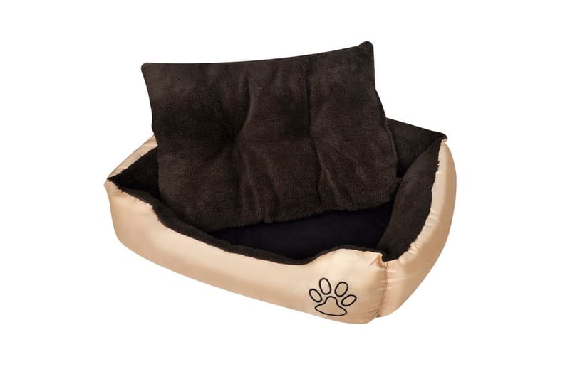 Hundbädd med vadderad dyna storlek M - Brun/Beige - Möbler - Husdjursmöbler - Hundmöbler - Hundbädd & hundsäng