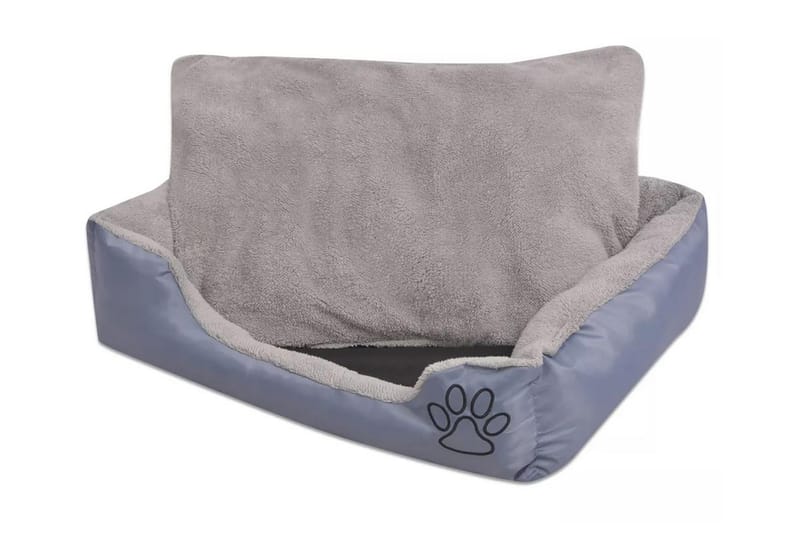 Hundbädd med vadderad kudde storlek M grå - Asfaltsgrå - Hundbädd & hundsäng