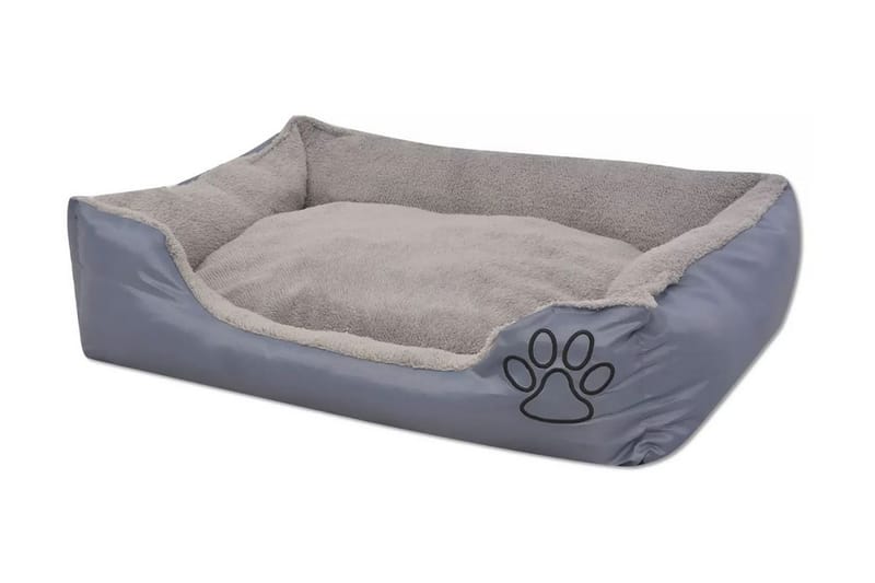 Hundbädd med vadderad kudde storlek M grå - Asfaltsgrå - Hundbädd & hundsäng