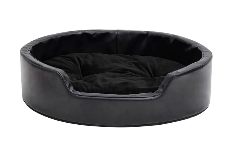 Hundbädd svart 69x59x19 cm plysch och konstläder - Svart - Möbler - Husdjursmöbler - Hundmöbler - Hundbädd & hundsäng