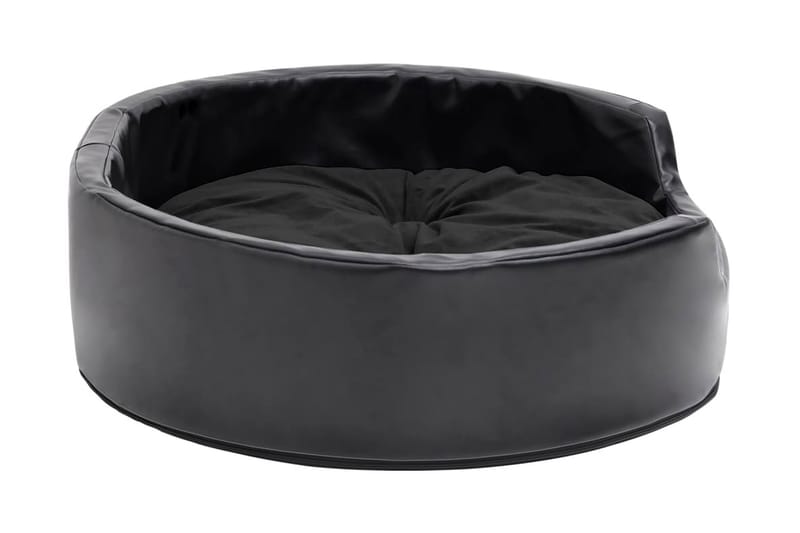 Hundbädd svart 69x59x19 cm plysch och konstläder - Svart - Möbler - Husdjursmöbler - Hundmöbler - Hundbädd & hundsäng
