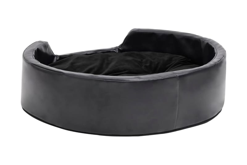 Hundbädd svart 69x59x19 cm plysch och konstläder - Svart - Möbler - Husdjursmöbler - Hundmöbler - Hundbädd & hundsäng
