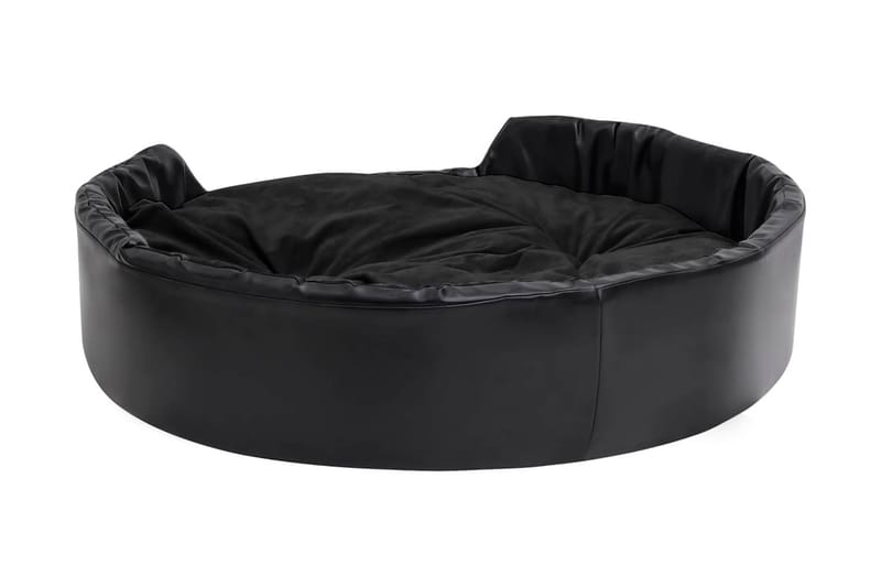 Hundbädd svart 99x89x21 cm plysch och konstläder - Svart - Möbler - Husdjursmöbler - Hundmöbler - Hundbädd & hundsäng
