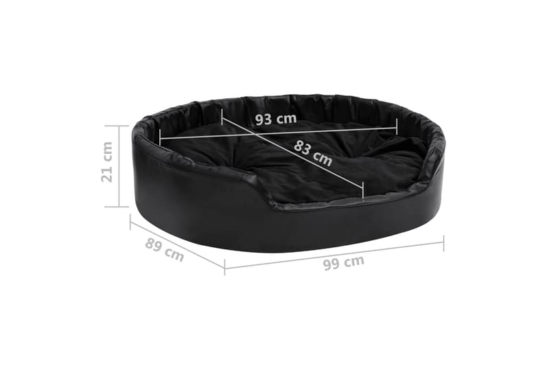 Hundbädd svart 99x89x21 cm plysch och konstläder - Svart - Möbler - Husdjursmöbler - Hundmöbler - Hundbädd & hundsäng