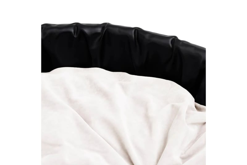 Hundbädd svart och beige 99x89x21 cm plysch och konstläder - Svart - Möbler - Husdjursmöbler - Hundmöbler - Hundbädd & hundsäng