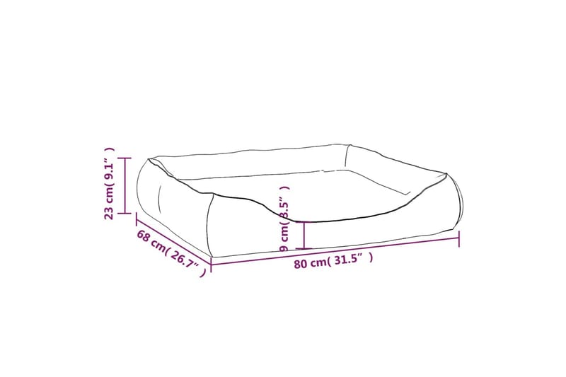 Hundbädd svart och brun 80x68x23 cm konstläder - Svart - Möbler - Husdjursmöbler - Hundmöbler - Hundbädd & hundsäng