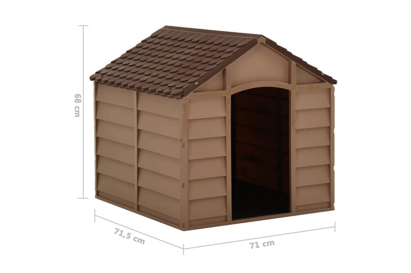Hundkoja brun 71x71,5x68 cm PP - Brun - Möbler - Husdjursmöbler - Hundmöbler - Hundbädd & hundsäng