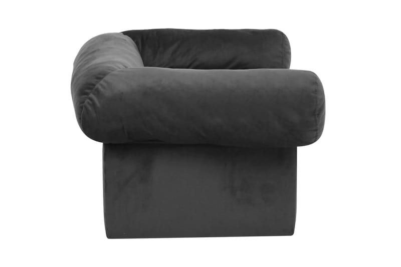Hundsoffa med låda mörkgrå 75x50x38 cm plysch - Grå - Möbler - Husdjursmöbler - Hundmöbler - Hundbädd & hundsäng