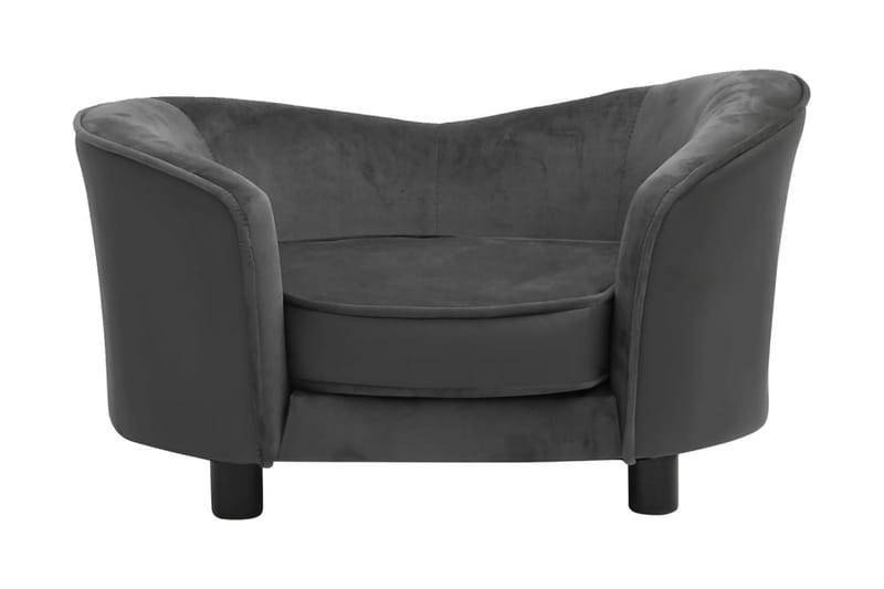 Hundsoffa mörkgrå 69x49x40 cm plysch och konstläder - Gr�å - Möbler - Husdjursmöbler - Hundmöbler - Hundbädd & hundsäng