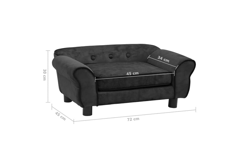 Hundsoffa mörkgrå 72x45x30 cm plysch - Mörkgrå - Möbler - Husdjursmöbler - Hundmöbler - Hundbädd & hundsäng