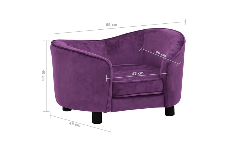 Hundsoffa mörklila 69x49x40 cm plysch - Lila - Möbler - Husdjursmöbler - Hundmöbler - Hundbädd & hundsäng
