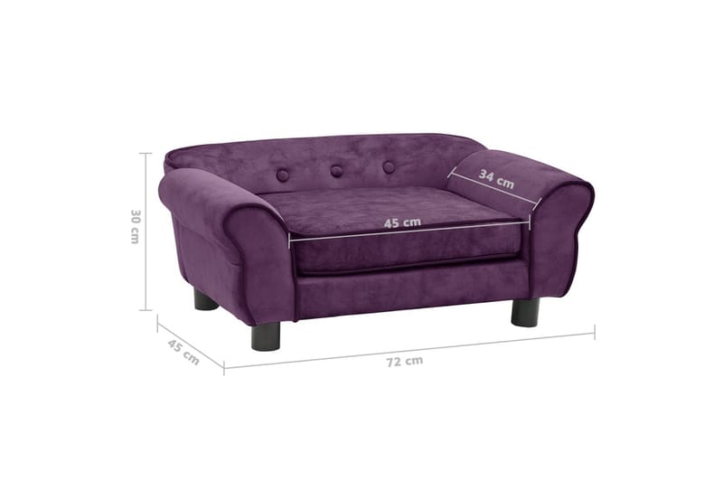 Hundsoffa mörklila 72x45x30 cm plysch - Lila - Möbler - Husdjursmöbler - Hundmöbler - Hundbädd & hundsäng
