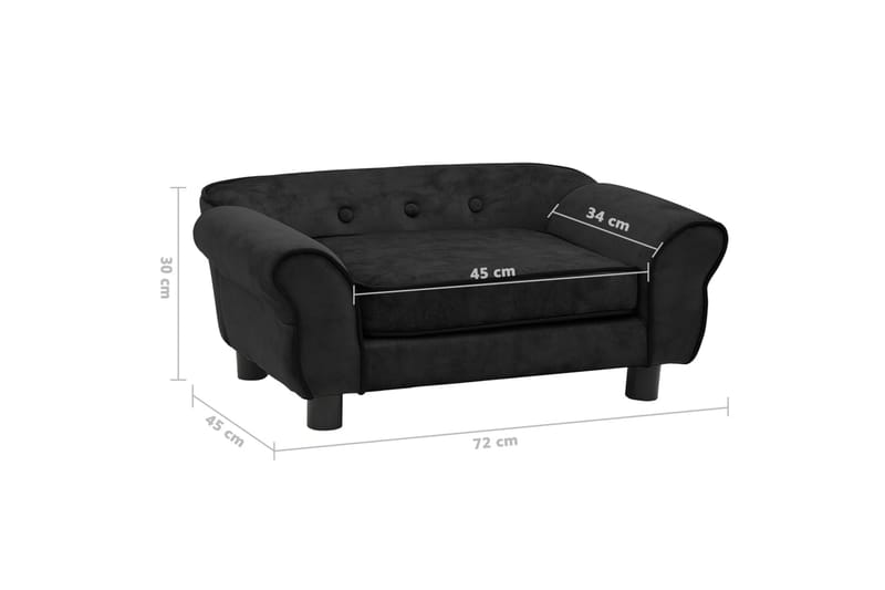 Hundsoffa svart 72x45x30 cm plysch - Svart - Möbler - Husdjursmöbler - Hundmöbler - Hundbädd & hundsäng