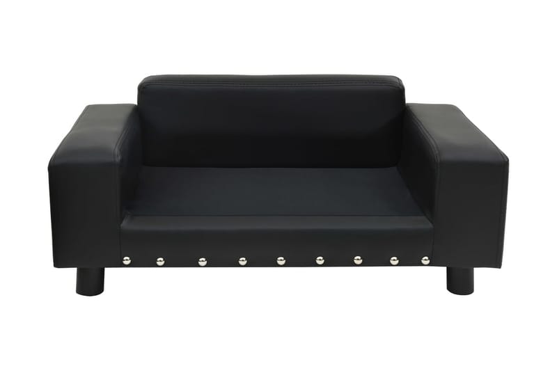 Hundsoffa svart 81x43x31 cm plysch och konstläder - Svart - Möbler - Husdjursmöbler - Hundmöbler - Hundbädd & hunds�äng