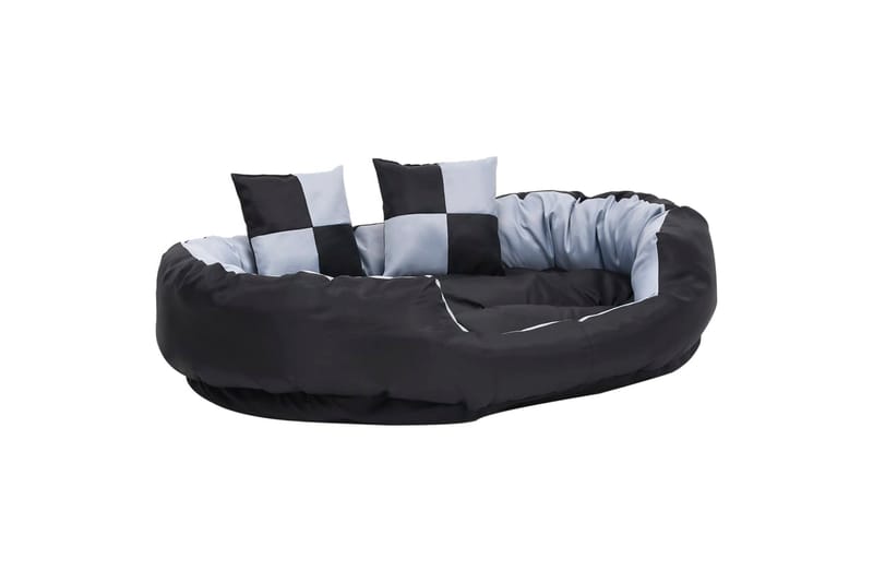 Vändbar och tvättbar hundsäng grå och svart 110 x 30 x 80 cm - Grå - Möbler - Husdjursmöbler - Hundmöbler - Hundbädd & hundsäng